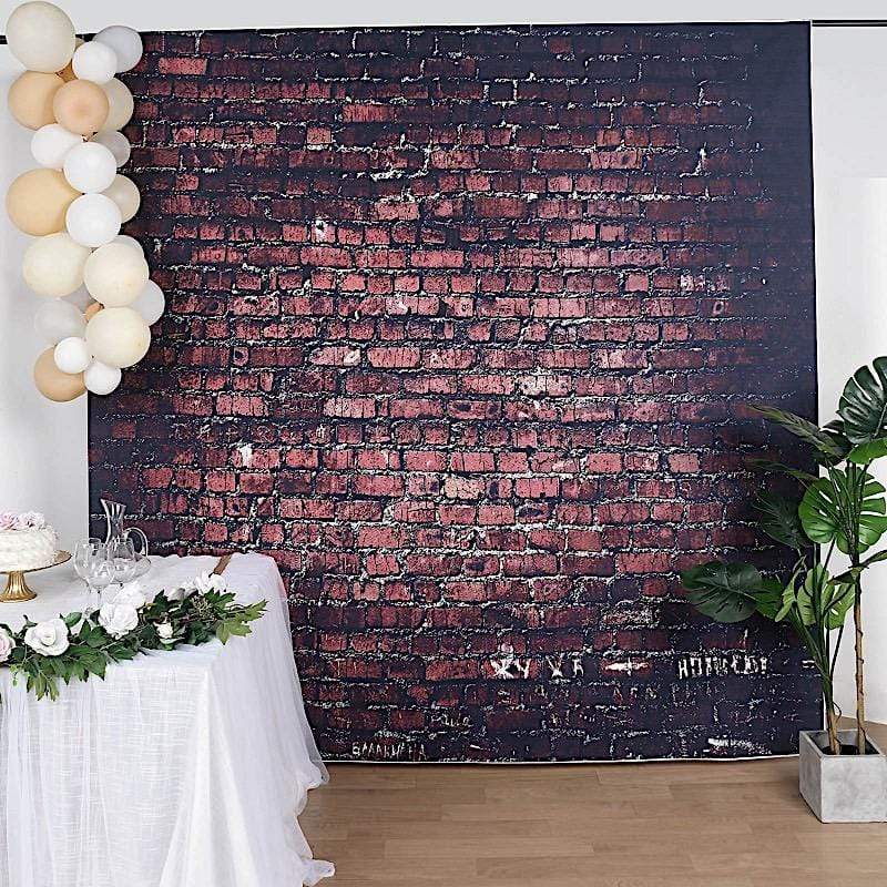 8 ft Vinyl Photography Background Dark Red Bricks Printed Party Backdrop