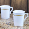 8 pcs 8 oz. Gold Rim on White Glossy Disposable Plastic Party Cups