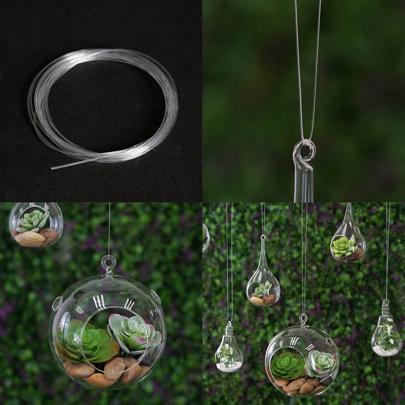 9 ft long Clear Hanging Plastic Craft Wire