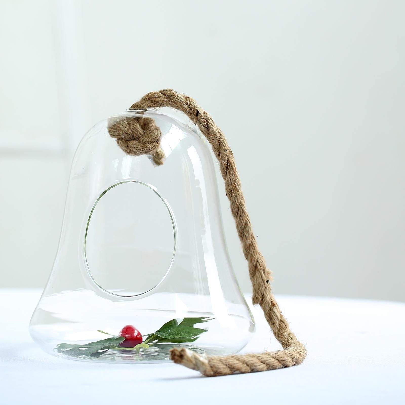 9 in tall Clear Bell Glass Hanging Terrarium