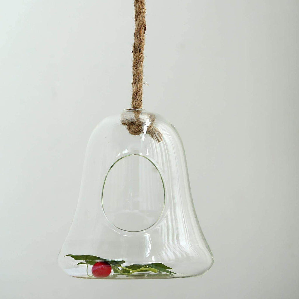 9 in tall Clear Bell Glass Hanging Terrarium