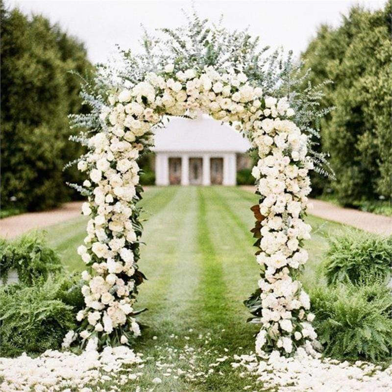 90" x 55" White Decorative Metal Wedding Arch