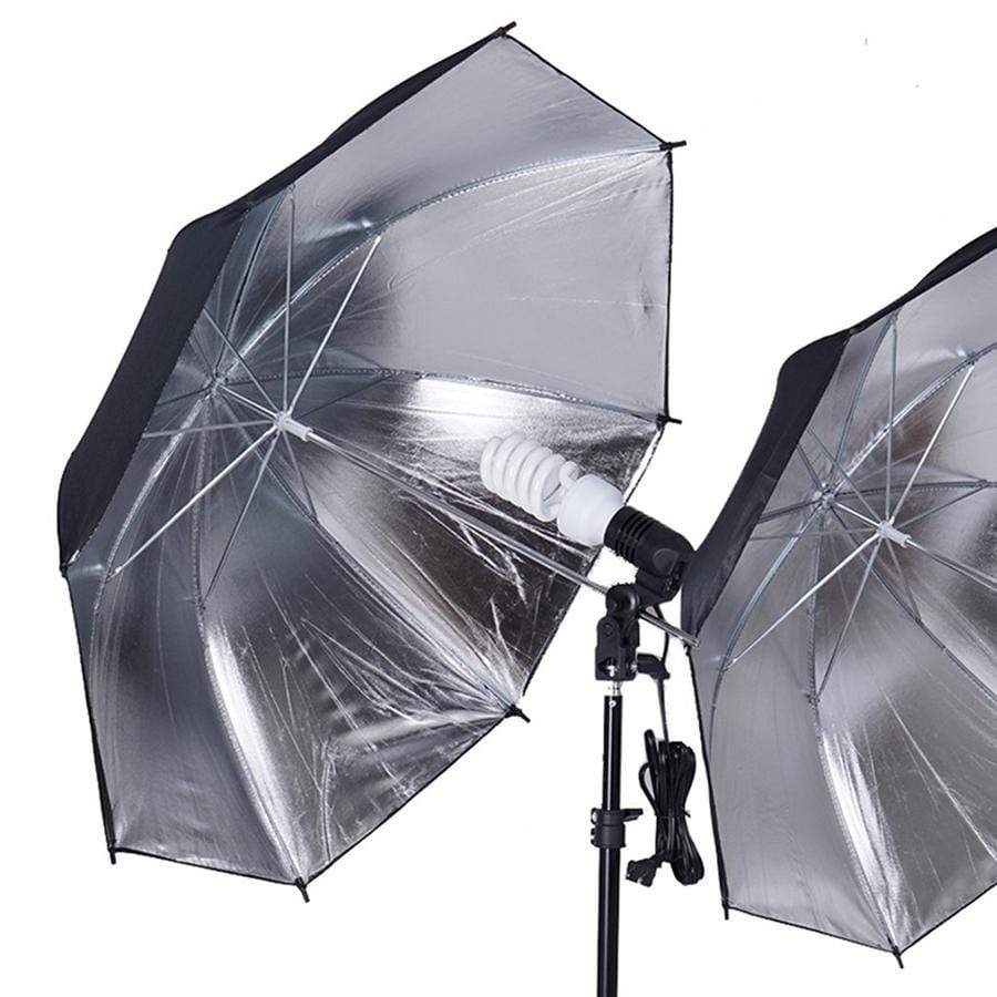 Black and Silver Photography Video Studio Umbrella Continuous Lighting Kit
