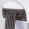 5 pcs Navy Blue Stripes on Natural Burlap Chair Sashes
