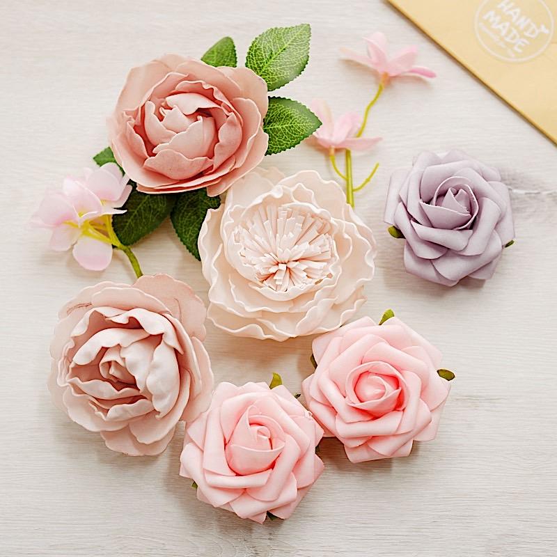 Balsacircle 4 Blush 12 inch Artificial Daisy Flowers Wall Backdrop Wedding Party Decorations DIY, Pink