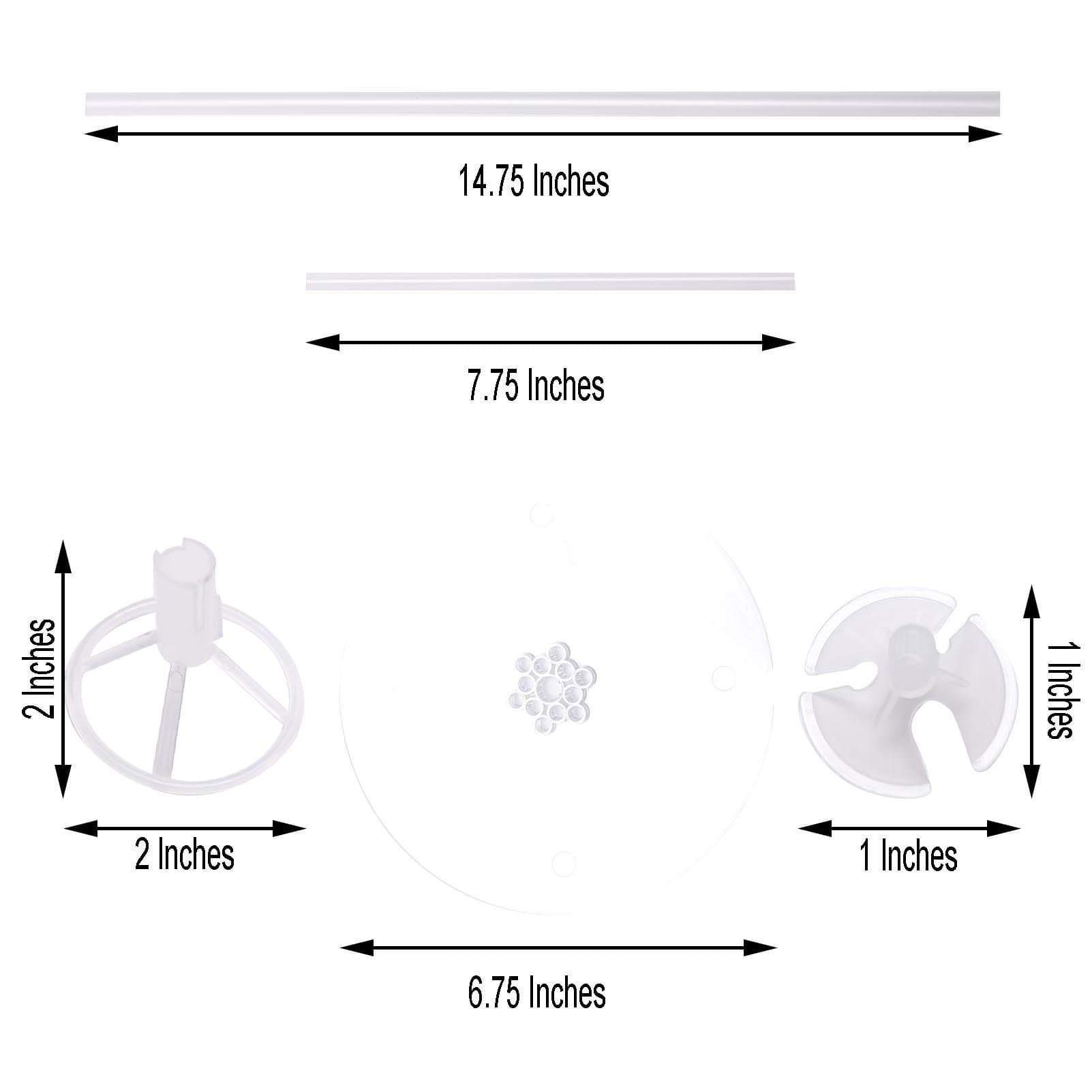 Set of 2 Clear 30 in tall Balloons Column Stand Sticks Holders