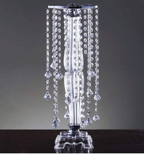 Silver 22" tall Faux Crystals Wedding Centerpiece