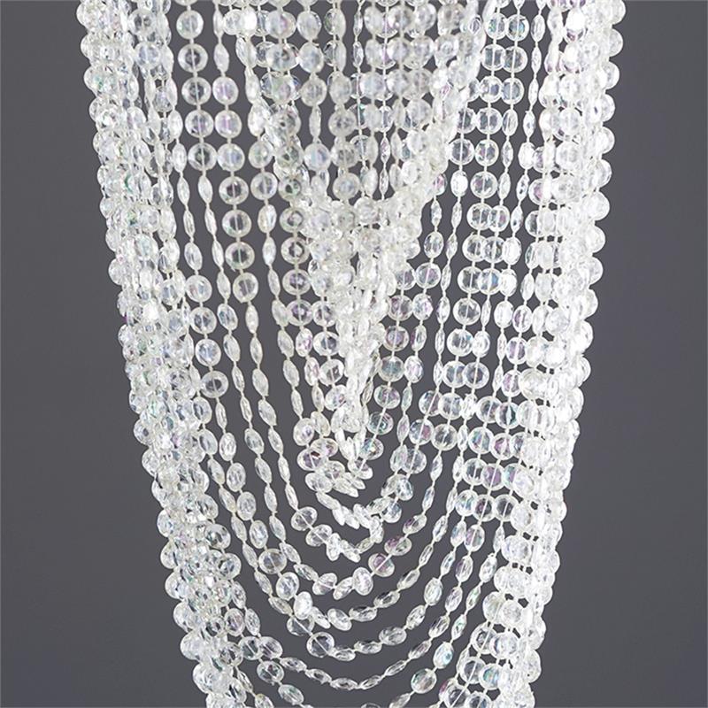 Silver 30" long Faux Crystal Beaded Centerpiece