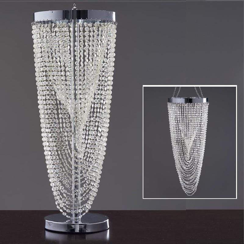 Silver 30" long Faux Crystal Beaded Centerpiece