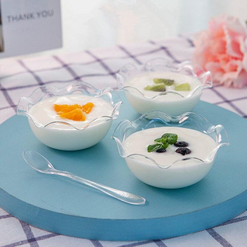12 pcs 3 oz Clear Disposable Plastic Party Round Dessert Mini Bowls