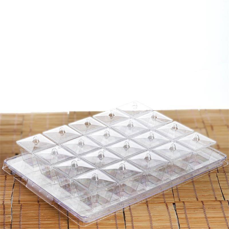 Balsacircle Clear 20 Pcs 3 oz. Plastic Cups with Lids and Serving Tray - Disposable Wedding Party Catering Tableware