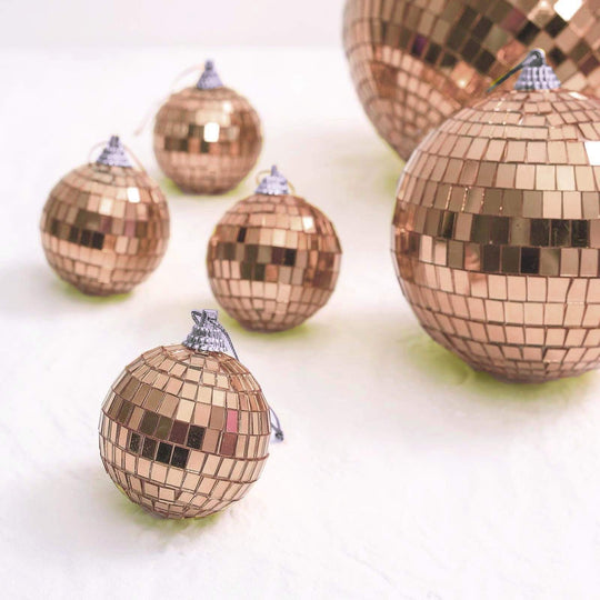 6 pcs 2 in wide Glass Hanging Party Disco Mirror Balls