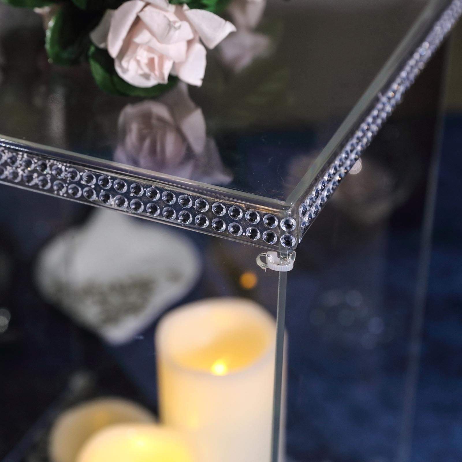 12 in tall Acrylic Display Box Centerpiece Pedestal Riser Column