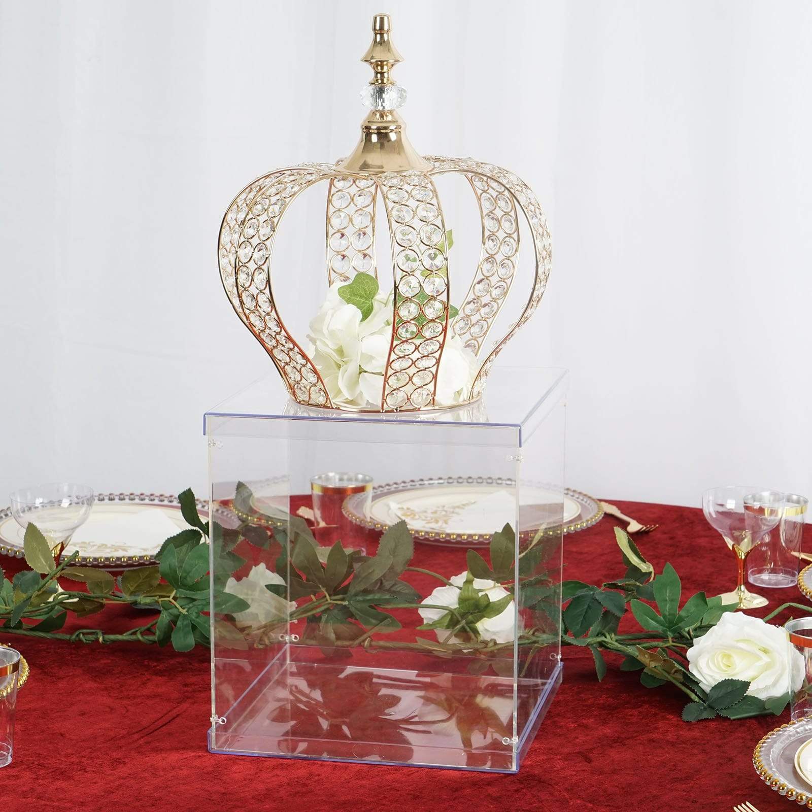 12 in tall Acrylic Display Box Centerpiece Pedestal Riser Column