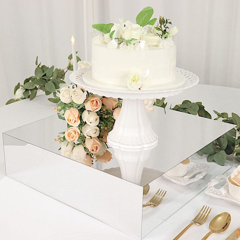 18x18 in Acrylic Display Box Cake Stand Centerpiece Pedestal Riser ...