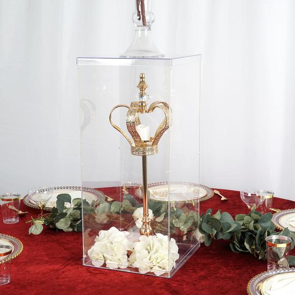 24 in tall Acrylic Display Box Centerpiece Pedestal Riser Column