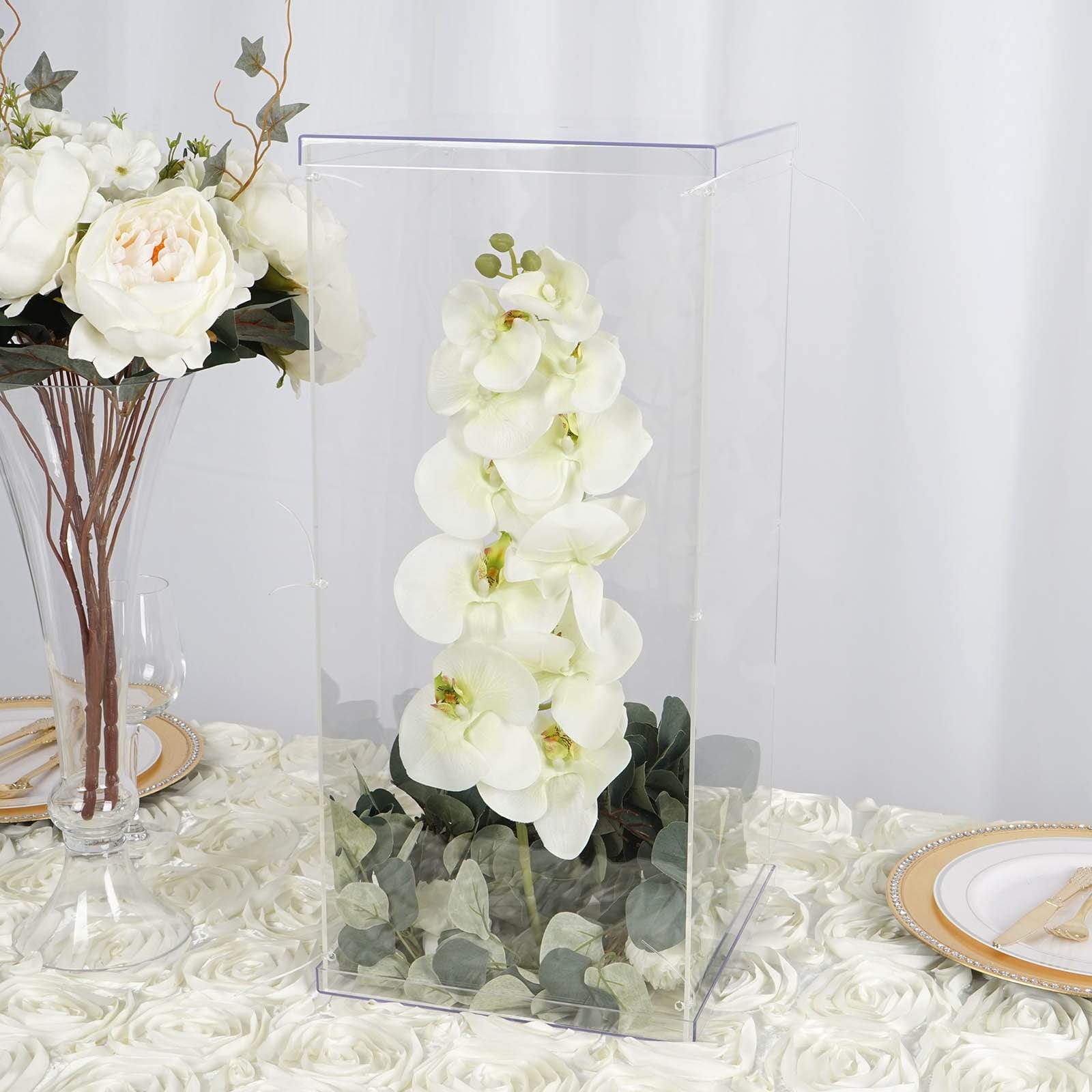24 in tall Acrylic Display Box Centerpiece Pedestal Riser Column