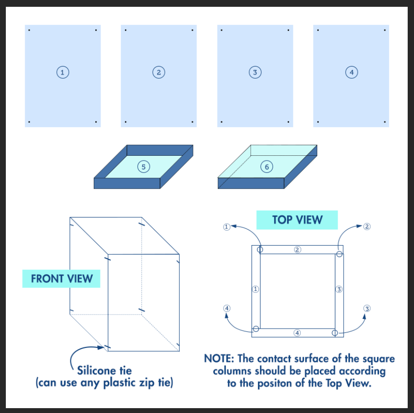24 in tall Acrylic Display Box Centerpiece Pedestal Riser Column