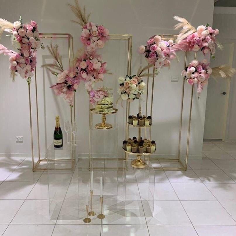 5 Acrylic Display Boxes Centerpieces Pedestal Riser Columns