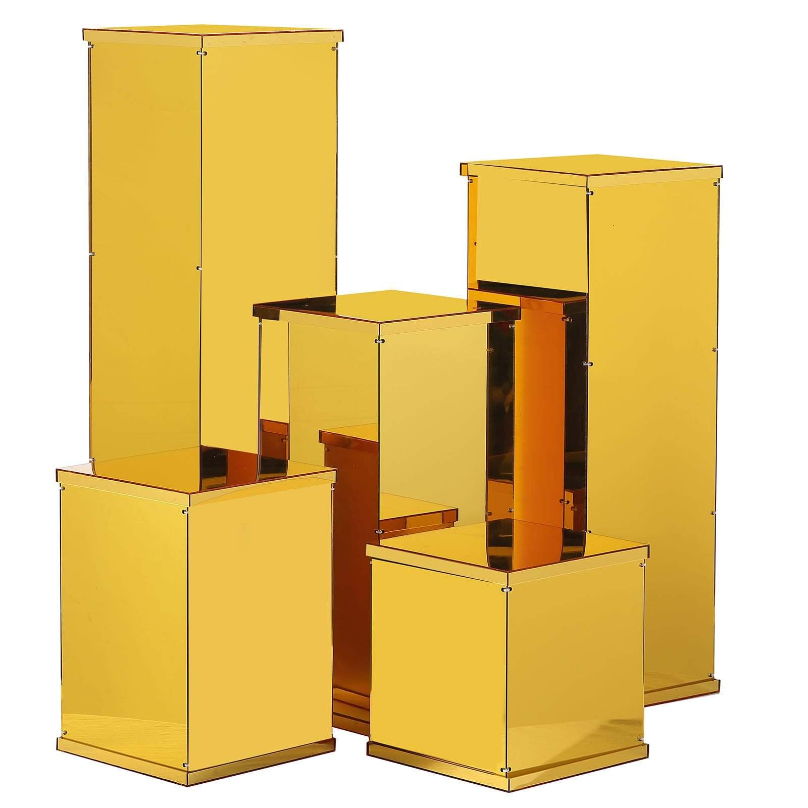 5 Acrylic Display Boxes Centerpieces Pedestal Riser Columns