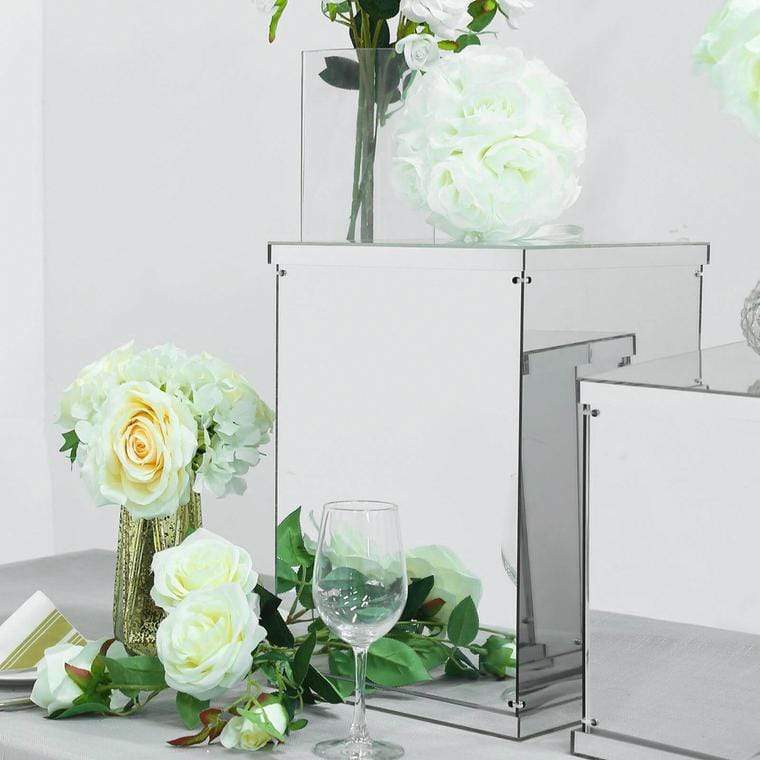 5 Acrylic Display Boxes Centerpieces Pedestal Riser Columns