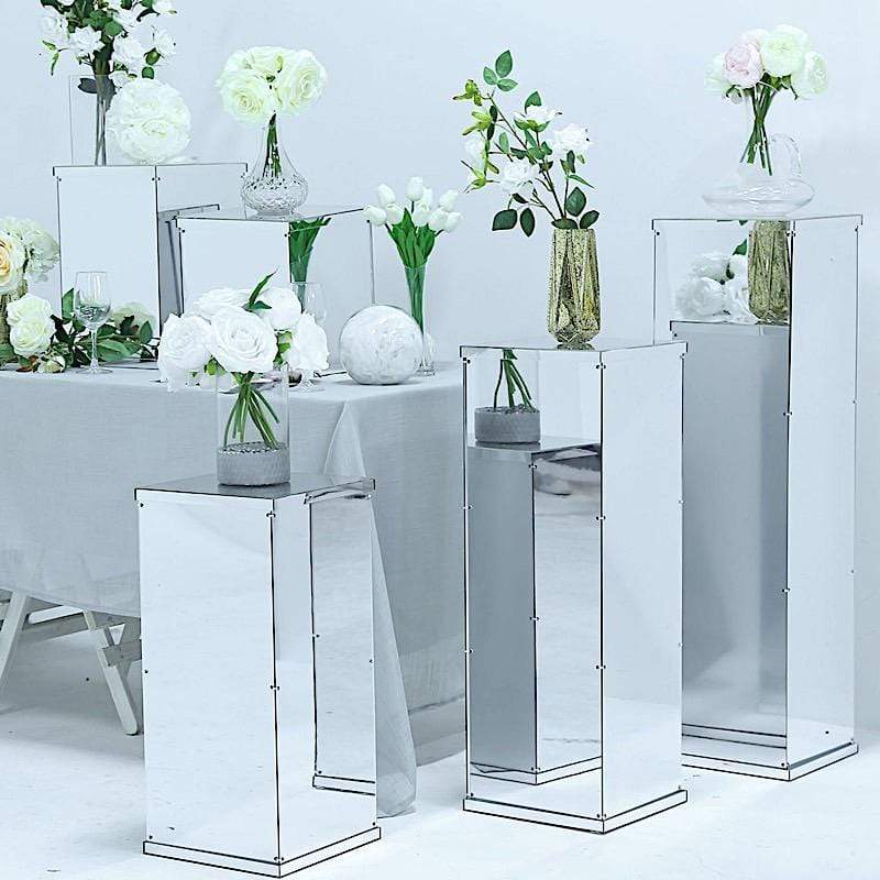 5 Acrylic Display Boxes Centerpieces Pedestal Riser Columns