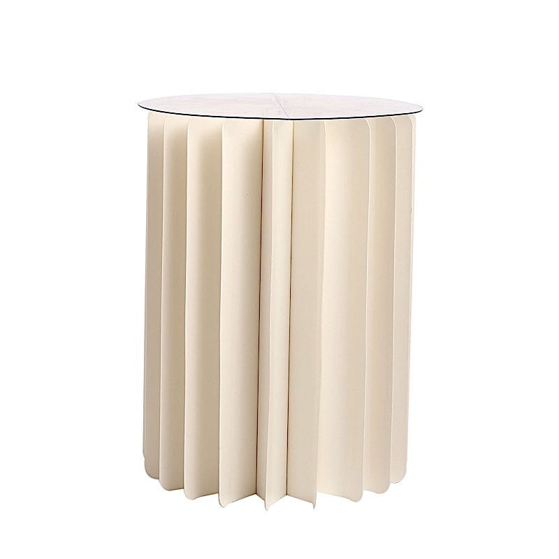 Ivory Cardboard Display Stand DIY Folding Accordion Pillar Pedestal Box