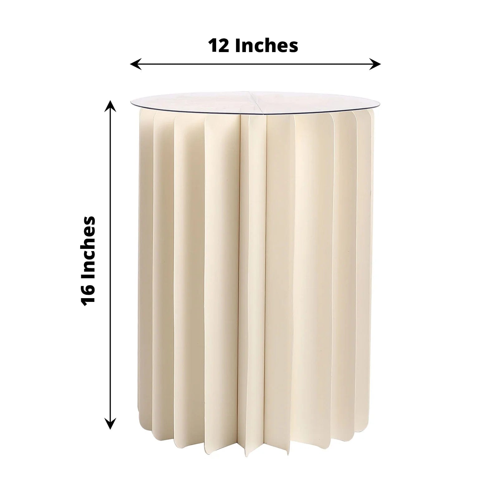 Ivory Cardboard Display Stand DIY Folding Accordion Pillar Pedestal Box