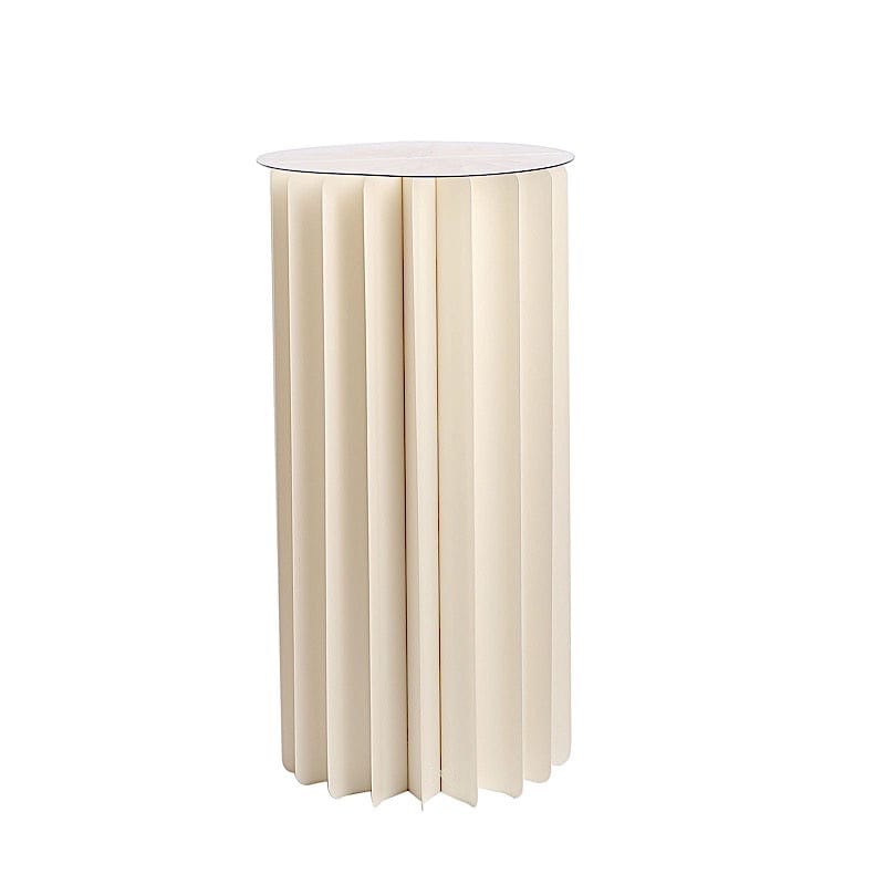 Ivory Cardboard Display Stand DIY Folding Accordion Pillar Pedestal Box