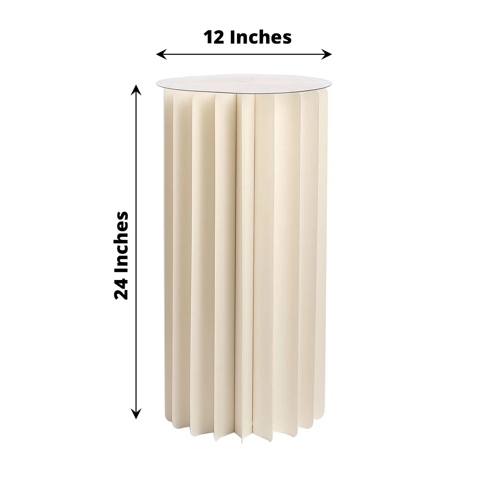 Ivory Cardboard Display Stand DIY Folding Accordion Pillar Pedestal Box