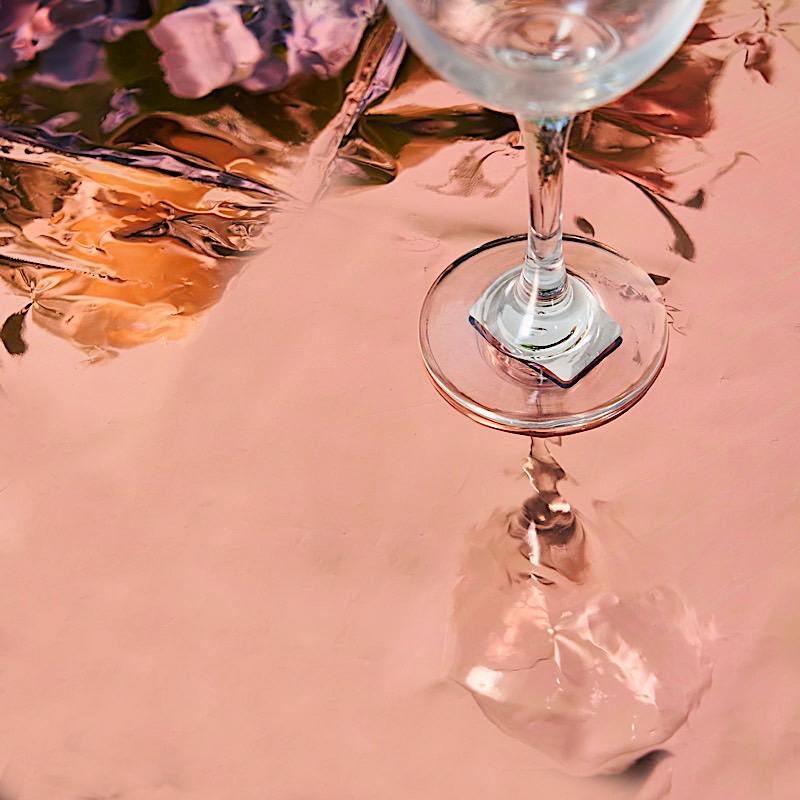 40x90 in Metallic Rectangular Disposable Plastic Tablecloth