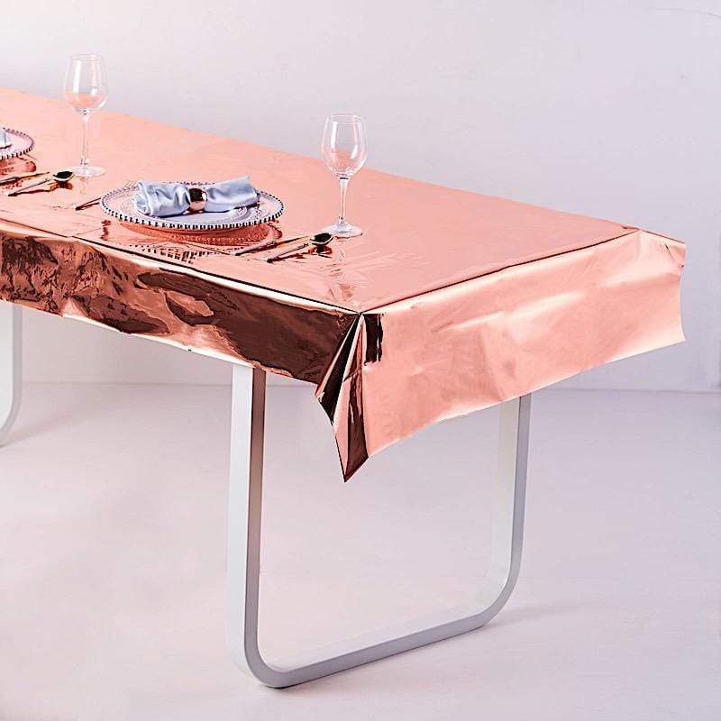 40x90 in Metallic Rectangular Disposable Plastic Tablecloth