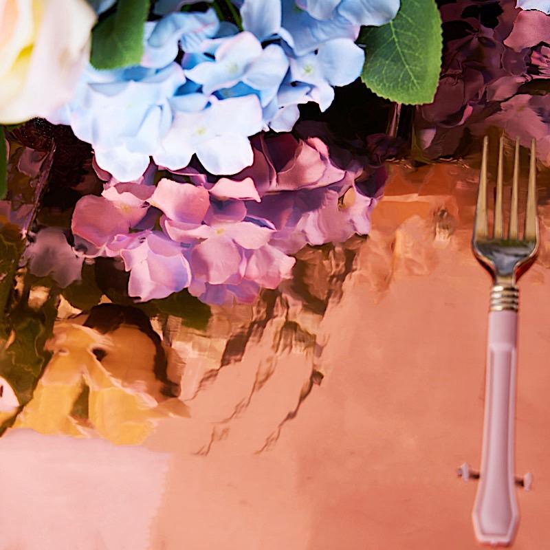 40x90 in Metallic Rectangular Disposable Plastic Tablecloth