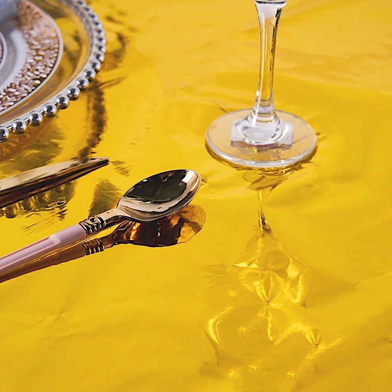 40x90 in Metallic Rectangular Disposable Plastic Tablecloth
