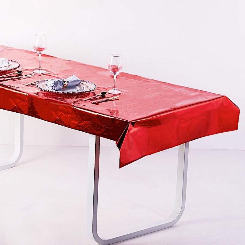 40x90 in Metallic Rectangular Disposable Plastic Tablecloth