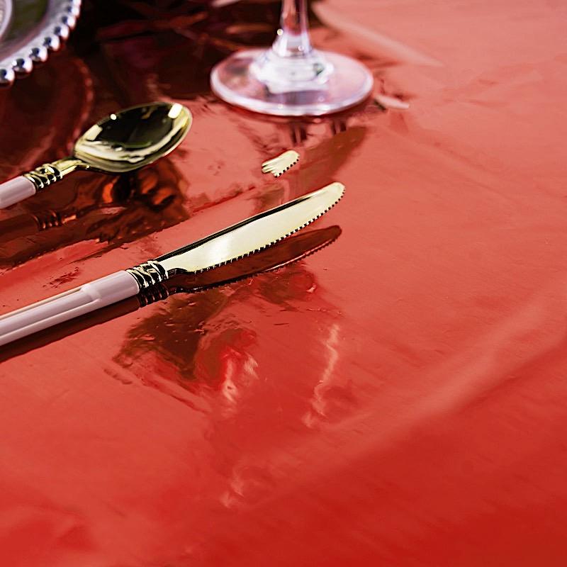 40x90 in Metallic Rectangular Disposable Plastic Tablecloth