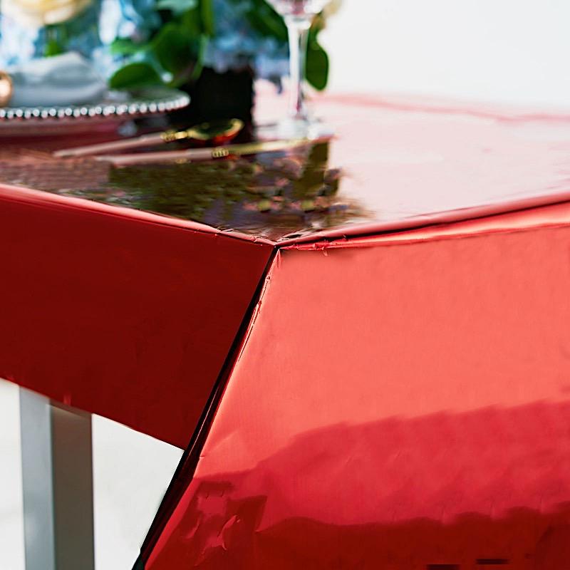 40x90 in Metallic Rectangular Disposable Plastic Tablecloth