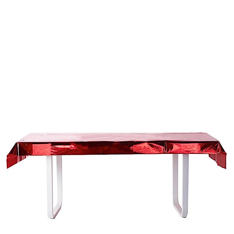 40x90 in Metallic Rectangular Disposable Plastic Tablecloth