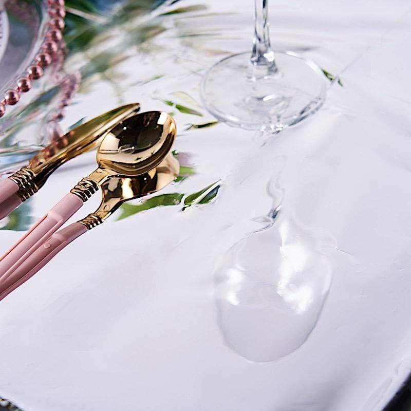 40x90 in Metallic Rectangular Disposable Plastic Tablecloth