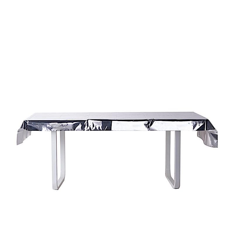 40x90 in Metallic Rectangular Disposable Plastic Tablecloth