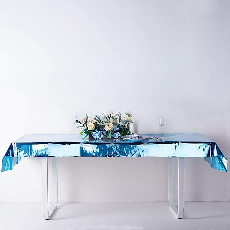 40x90 in Metallic Rectangular Disposable Plastic Tablecloth