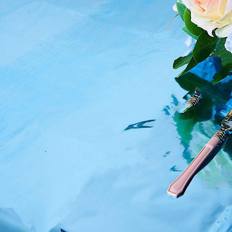 40x90 in Metallic Rectangular Disposable Plastic Tablecloth