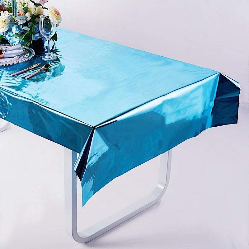 40x90 in Metallic Rectangular Disposable Plastic Tablecloth