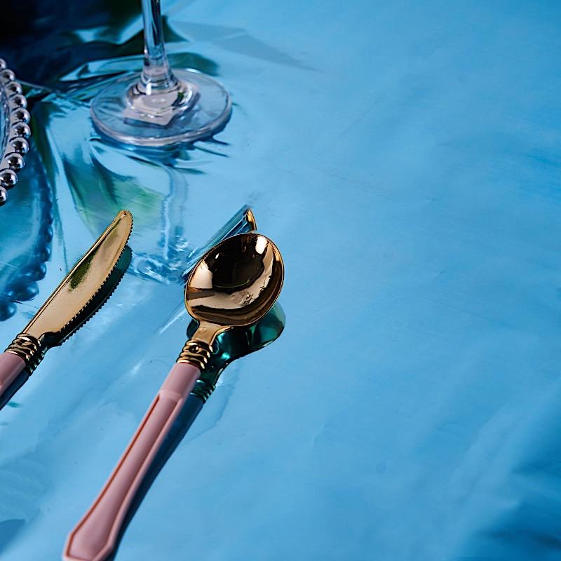 40x90 in Metallic Rectangular Disposable Plastic Tablecloth