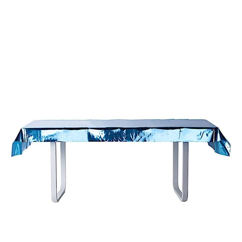 40x90 in Metallic Rectangular Disposable Plastic Tablecloth