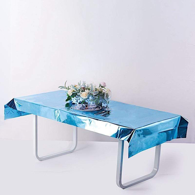 40x90 in Metallic Rectangular Disposable Plastic Tablecloth