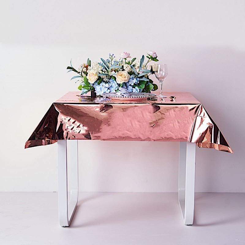 50x50 in Metallic Square Disposable Plastic Tablecloth