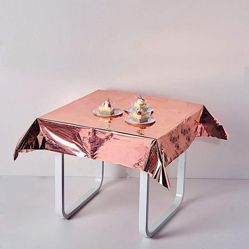 50x50 in Metallic Square Disposable Plastic Tablecloth