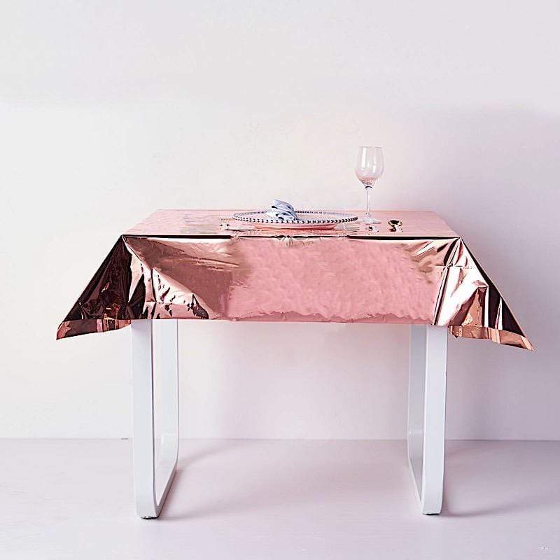 50x50 in Metallic Square Disposable Plastic Tablecloth