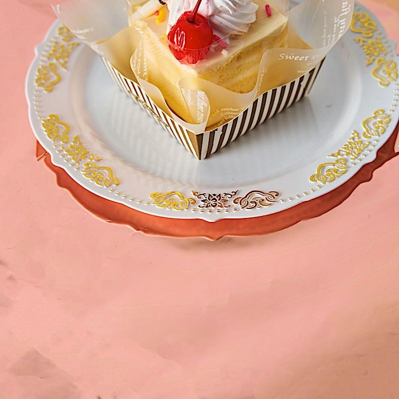 50x50 in Metallic Square Disposable Plastic Tablecloth